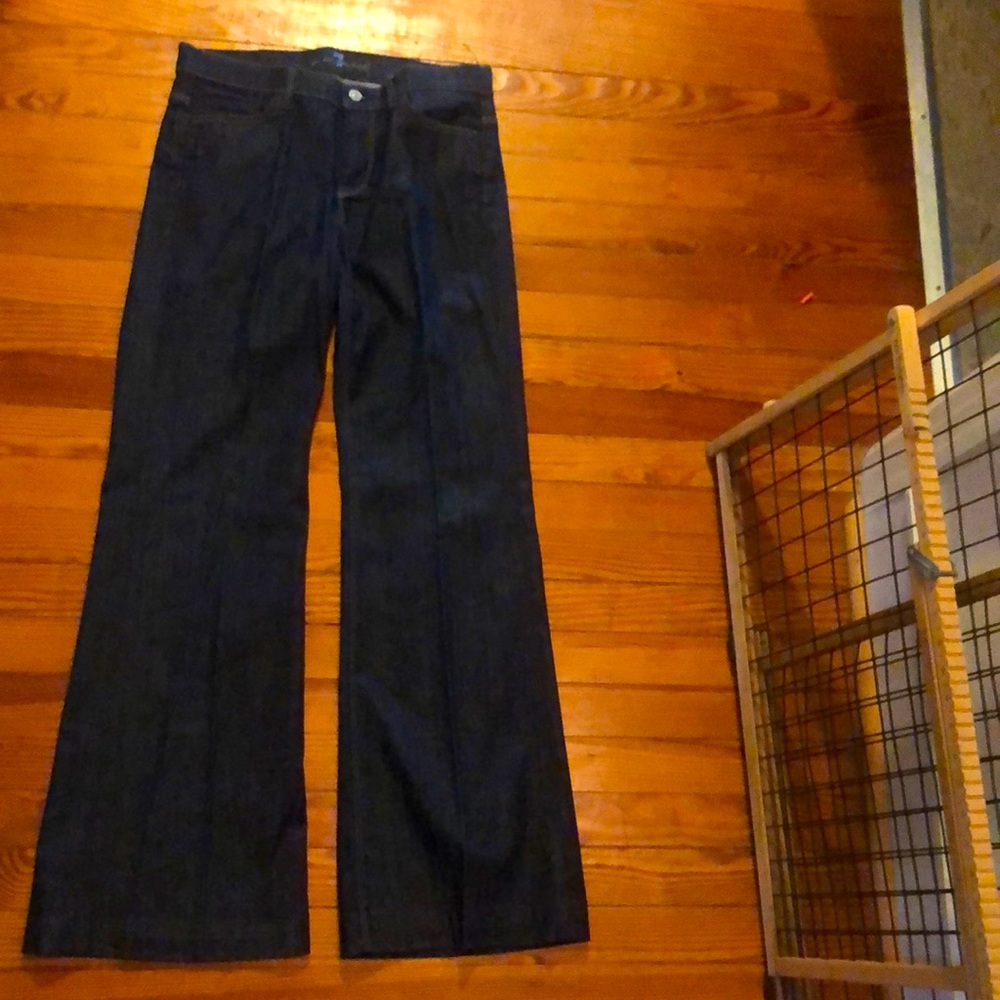 Dressy dark blue 7 for all mankind boot leg jeans.